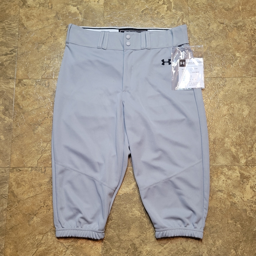 Under Armour UA Knicker Baseball Pants Mens Large L 33x15.5 Gray Activewear